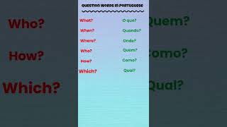 Question words in Portuguese #learnportuguese #shorts