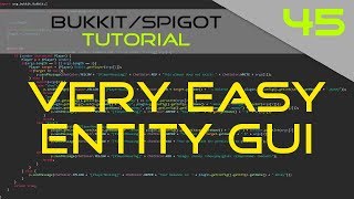 Minecraft Bukkit/Spigot Plugin Tutorial #45: Really Easy Entity GUI