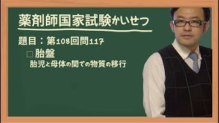 第108回薬剤師国家試験問117（胎盤）