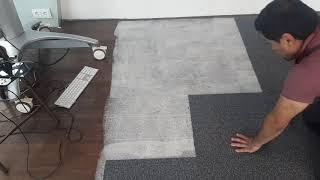 Carpet tile installation/ Укладка ковровой плитки.Своими руками. Модет любой.