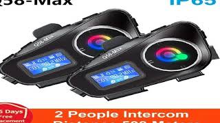 Q58 Max Motorcycle Helmet Bluetooth Intercom IP65 Waterproof Intercom Distance 500 Meters