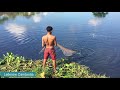 Cambodia Net Fishing In Siem Reap, Amazing Net Fishing