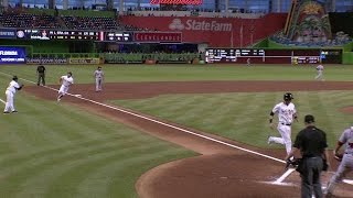 WSH@MIA: Ozuna knocks in a pair on liner to left