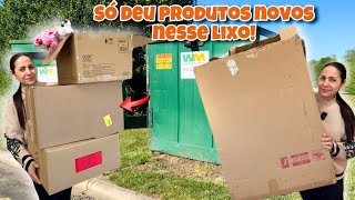 Dumpster diving! Só deu produtos novos no lixo!🇺🇸