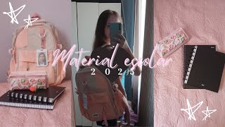 MEU MATERIAL ESCOLAR 2025!!🎀*cadernos, estojo, mochila*