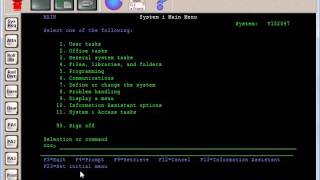 AS400 Tutorial - Navigation, Menus and FKeys