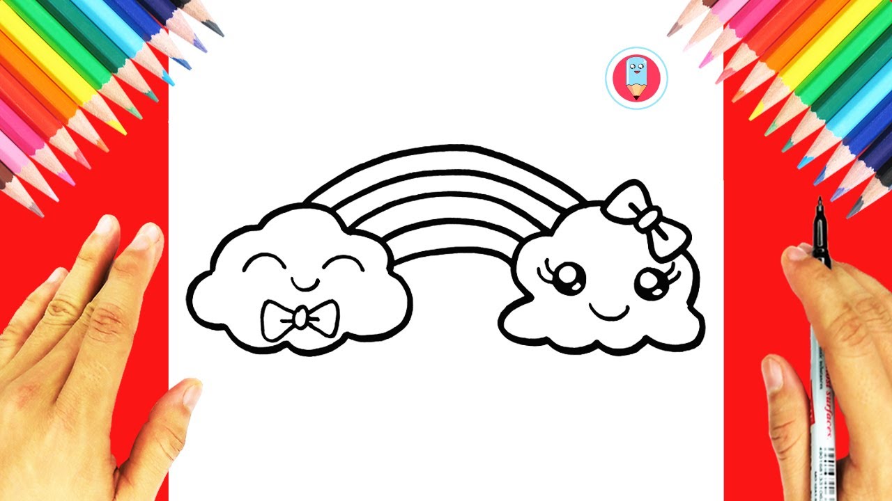 How To Draw The Rainbow Step By Step Cute Drawings Youtube
