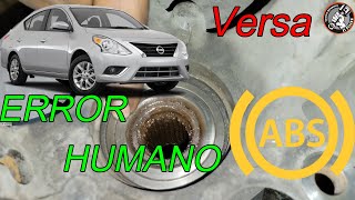 C1108 Nissan Versa falla en sistema ABS por un balero incorrecto