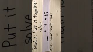 Solving Word Problems: 3 Read Strategy