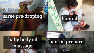 ಯಾರ ಎಂಗೇಜ್ಮೆಂಟ್ ಗೆ ಇಷ್ಟೋಂದು ತಯಾರಿ|saree pre-droping|hair oil| part -1#@Manujaakash