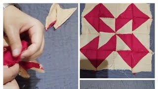 Half Square Triangle Quilt Pattern | Sindhi Rilli