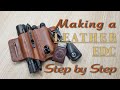 MAKING a leather edc step by step. DIY. How to make. ASMR. FREE PDF PATTERN