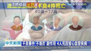 20201028中天新聞　打流感疫苗後4死　陳時中澄清「死因與疫苗無關」