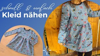 Langarm Kleid nähen OHNE SCHNITTMUSTER - nähen für Anfänger