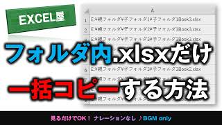 [EXCEL] フォルダ内のファイル名.xlsxだけを一括コピーする方法