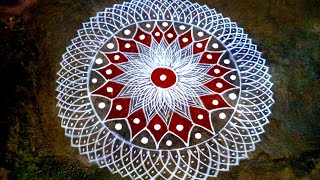 ipasi madham special super easy 5x3 dots flower kolam/pandaga muggulu/karthigai tamilar rangoli