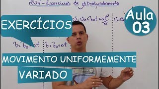 Movimento Uniformemente Variado (Exercícios de Aprofundamento)