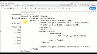 Lab8 V3 | While Loop part-III | Komal Arif | #java #programming