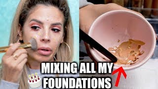 MIXING ALL MY FOUNDATIONS TOGETHER | SHOOK AT THE OUTCOME!