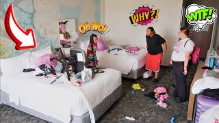 TRASHING HOTEL PRANK ON MY FAMILY!!! ""GIRLFRIEND CRIED""