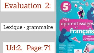 Evaluation: lexique - grammaire .page : 71