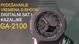 KAKO PODESITI VRIJEME NA CASIO G-SHOCK SATU GA-2100 | Digitalni sat i kazaljke sve detaljno