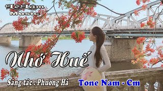 Karaoke - Nhớ Huế Tone Nam | Phương Hà | Lê Lâm Music