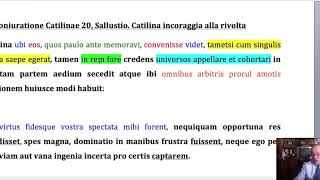 De coniuratione Catilinae 20, Sallustio.  Catilina incoraggia alla rivolta