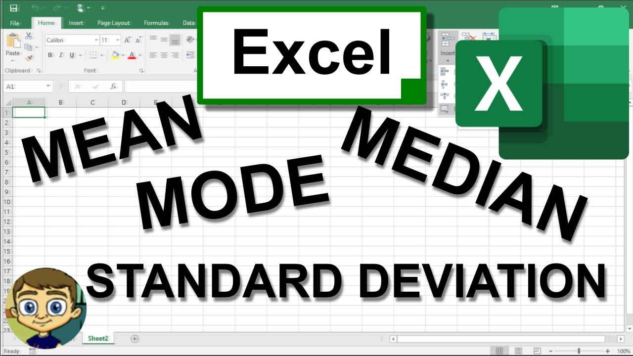 Calculate Mean Median Mode And Standard Deviation In Excel - YouTube