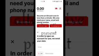 aircash create new account.......