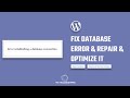 Fix Error establishing a database connection in WordPress | Also Repair & Optimize Database | 2022