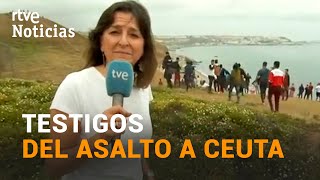 ACOMPAÑAMOS a los migrantes que se agolpan en CASTILLEJOS, preparados para cruzar a CEUTA | RTVE