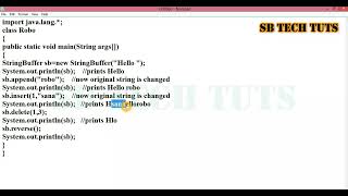 StringBuffer Class in Java (practical) | String Buffer Class | String | Java Programming | Telugu