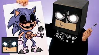 How To Draw Lord X Sonic | Friday Night Funkin