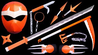 09 Origami Ninja STAR and SWORD || Mask/Claw/Kunai/Knife/Katana/Scythe/Shuriken