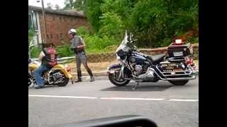 Americade 2011 cop pulls over ape hanger biker with colors