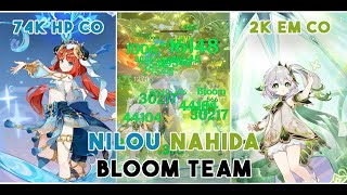 C0 Nilou (74K HP) \u0026 C0 Nahida (2K EM) - Bloom DMG Tutorial