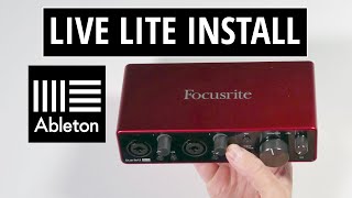 Ableton Live Lite Installation - Scarlett 2i2 Software