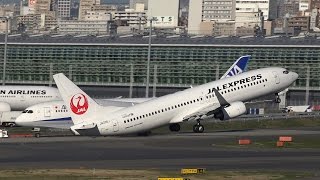 JAL Boeing 737-800 JA335J Takeoff from HND 34L