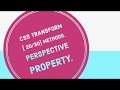 CSS Transform ( 2D / 3D ) methods. Perspective property.