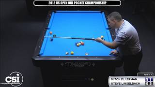 2018 US Open One Pocket Championship: Mitch Ellerman vs Steve Lingelbach (Part 1 of 2)