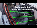 2017-2023 Tesla Model 3 Y Front Seatbelt Removal Seat Belts