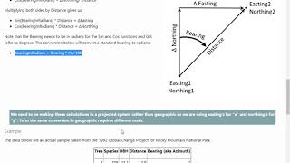GSP 318: Coordinates from Bearings and Distances
