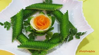 Very Satisfying Video | Brilliant Garnish of Radish Rose Surrounded by the Great Wall of Wax Gourd
