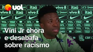 Vini Jr chora e desabafa sobre racismo: 'Só quero jogar futebol'