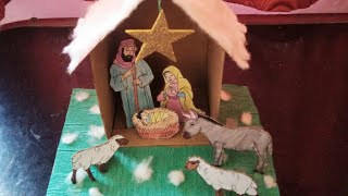 How To Make Nativity Scene Of Jesus Christ Birth By Using Cardboard// The Creativity Craze