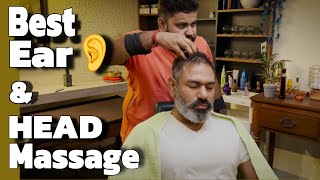 Asmr head massage with best ever skin cracking hand massage, neck cracking by Indian barber Shamboo