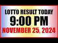 Lotto Result Today 9pm Draw November 25, 2024 Swertres Ez2 Pcso