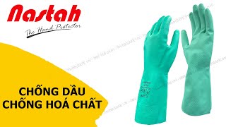 Găng tay chịu dầu Nastah NF1513 chống hóa chất, thoáng êm tay xuất xứ Malaysia (xanh)