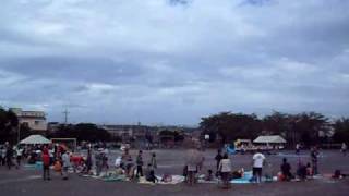 雨水を排水して開催された、小川幼稚園運動会